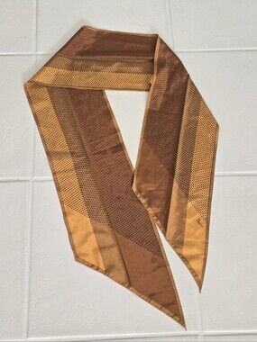 Vintage RARE Vera Neumann Signed VERA Brown Colors Silky Timeless Retro Scarf